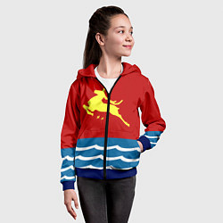 Толстовка на молнии детская Герб Магадана, цвет: 3D-синий — фото 2