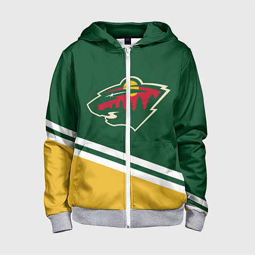 Детская толстовка на молнии Minnesota Wild NHL / 3D-Меланж – фото 1