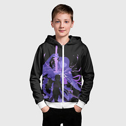 Толстовка на молнии детская Genshin Impact Raiden, цвет: 3D-белый — фото 2