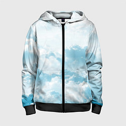 Толстовка на молнии детская Плотные облака, цвет: 3D-черный