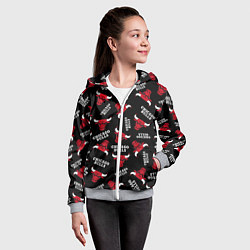 Толстовка на молнии детская CHICAGO BULLS БЫКИ УЗОР, цвет: 3D-меланж — фото 2