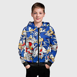 Толстовка на молнии детская SONIC ПАТТЕРН СОНИК, цвет: 3D-черный — фото 2