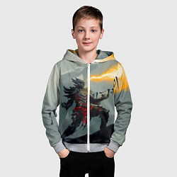 Толстовка на молнии детская Dragonborne is here, цвет: 3D-меланж — фото 2