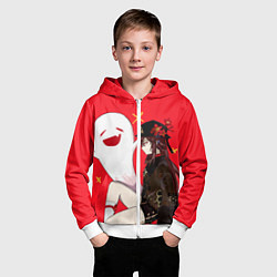 Толстовка на молнии детская Ху Тао Hu Tao Genshin Impact, цвет: 3D-белый — фото 2
