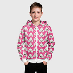 Толстовка на молнии детская Собака Пудель, цвет: 3D-белый — фото 2