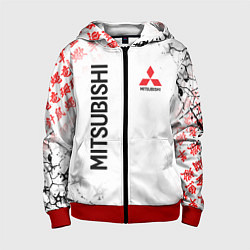 Толстовка на молнии детская MITSUBISHI JAPAN STYLE SAMURAI AUTO, цвет: 3D-красный