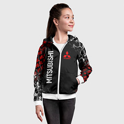 Толстовка на молнии детская MITSUBISHI SAMURAI JAPAN STYLE ИЕРОГЛИФЫ, цвет: 3D-белый — фото 2