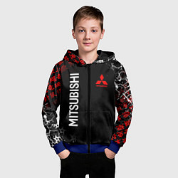 Толстовка на молнии детская MITSUBISHI SAMURAI JAPAN STYLE ИЕРОГЛИФЫ, цвет: 3D-синий — фото 2