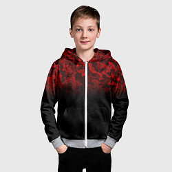 Толстовка на молнии детская BLACK RED CAMO RED MILLITARY, цвет: 3D-меланж — фото 2