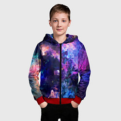 Толстовка на молнии детская НЕОНОВЫЕ КОСМОС NEON SPACE, цвет: 3D-красный — фото 2