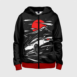 Толстовка на молнии детская Toyota Supra: Red Moon, цвет: 3D-красный