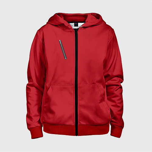 Детская толстовка на молнии ФОРМА, БУМАЖНЫЙ ДОМ LA CASA DE PAPEL UNIFORM / 3D-Красный – фото 1