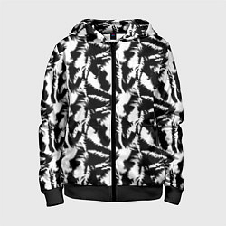 Толстовка на молнии детская Шкура Белого Тигра, цвет: 3D-черный