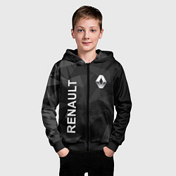 Толстовка на молнии детская Renault, Рено, цвет: 3D-черный — фото 2