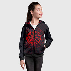 Толстовка на молнии детская Красный Вегвизир, цвет: 3D-черный — фото 2