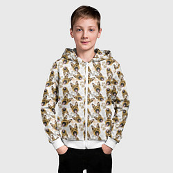 Толстовка на молнии детская Собака - Немецкая Овчарка, цвет: 3D-белый — фото 2