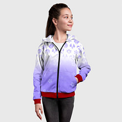 Толстовка на молнии детская GENSHIN IMPACT SYMBOL PATTERN SAKURA САКУРА, цвет: 3D-красный — фото 2