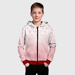 Толстовка на молнии детская ГЕНШИН ИМПАКТ ЯПОНИЯ САКУРА ЦВЕТОК, цвет: 3D-красный — фото 2