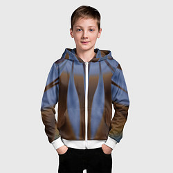 Толстовка на молнии детская Орхидея в коричневом Абстракция 541-2-p3-5 Дополне, цвет: 3D-белый — фото 2