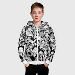 Толстовка на молнии детская МАНКИ Д ЛУФФИ ЧЁРНО БЕЛЫЙ, цвет: 3D-белый — фото 2