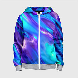 Толстовка на молнии детская Neon Holographic, цвет: 3D-меланж