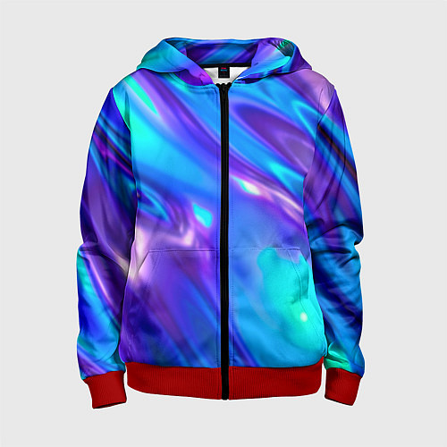 Детская толстовка на молнии Neon Holographic / 3D-Красный – фото 1