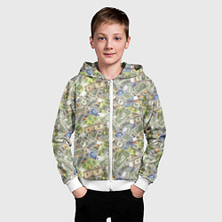 Толстовка на молнии детская Разная Денежная Валюта Доллары, Евро, Франки, цвет: 3D-белый — фото 2