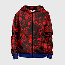 Толстовка на молнии детская DOTA 2 HEROES RED PATTERN ДОТА 2, цвет: 3D-синий