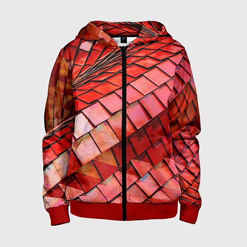 Детская толстовка на молнии Красная спартаковская чешуя / 3D-Красный – фото 1