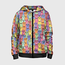 Толстовка на молнии детская Красочные Сурикаты, цвет: 3D-черный