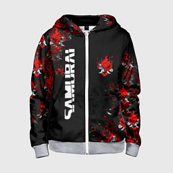 Толстовка на молнии детская КИБЕРПАНК 2077 SAMURAI CYBERPUNK 2077, цвет: 3D-меланж