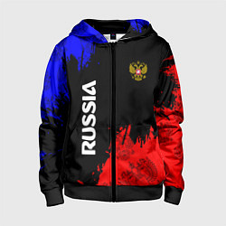 Толстовка на молнии детская Russia Патриот, цвет: 3D-черный