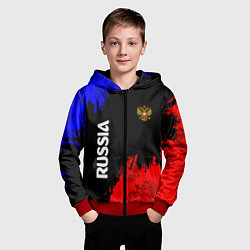 Толстовка на молнии детская Russia Патриот, цвет: 3D-красный — фото 2