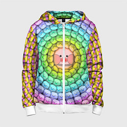 Толстовка на молнии детская Psychedelic Lalafanfan, цвет: 3D-белый