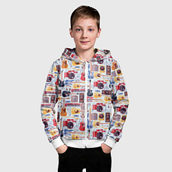 Толстовка на молнии детская Рок Музыкант, цвет: 3D-белый — фото 2