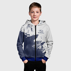 Толстовка на молнии детская Subaru - Текстура, цвет: 3D-синий — фото 2