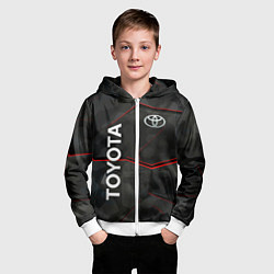 Толстовка на молнии детская Toyota sport auto, цвет: 3D-белый — фото 2