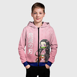 Толстовка на молнии детская НЕДЗУКО DEMON SLAYER КЛИНОК, цвет: 3D-синий — фото 2