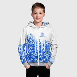 Толстовка на молнии детская Volkswagen vw фольксваген, цвет: 3D-меланж — фото 2