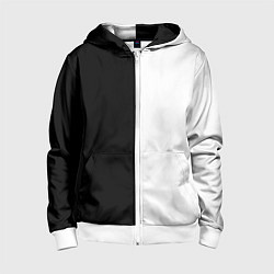 Толстовка на молнии детская Black and white чб, цвет: 3D-белый