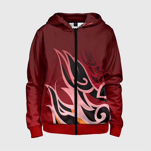 Детская толстовка на молнии ТОМА GENSHIN IMPACT / 3D-Красный – фото 1