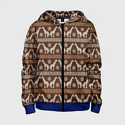 Толстовка на молнии детская Жирафы Африка паттерн, цвет: 3D-синий
