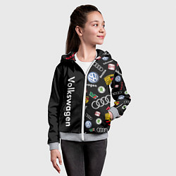 Толстовка на молнии детская Volkswagen Group Half Pattern, цвет: 3D-меланж — фото 2
