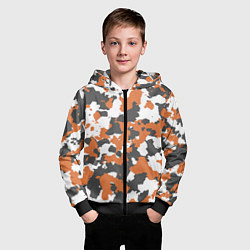 Толстовка на молнии детская Orange Camo, цвет: 3D-черный — фото 2