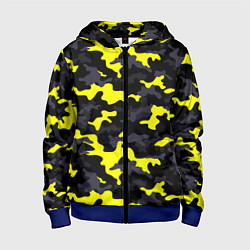 Толстовка на молнии детская Black Camo, цвет: 3D-синий