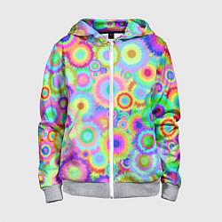 Толстовка на молнии детская Disco-Tie-Dye, цвет: 3D-меланж