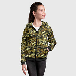 Толстовка на молнии детская Цифровой Охотничий Камуфляж, цвет: 3D-черный — фото 2