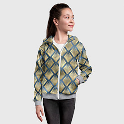 Толстовка на молнии детская Классические узоры и паттерны, цвет: 3D-меланж — фото 2