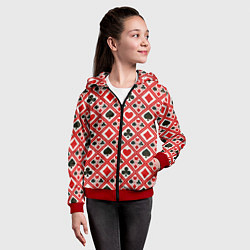 Толстовка на молнии детская Масти Карточные, цвет: 3D-красный — фото 2