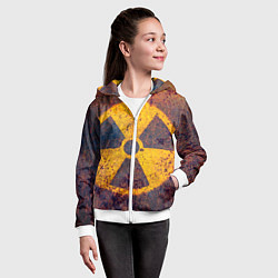 Толстовка на молнии детская Радиактивно!, цвет: 3D-белый — фото 2